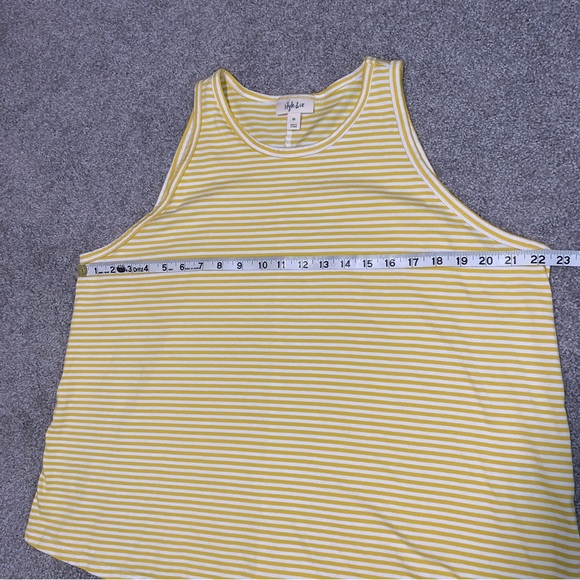 Style & Co Tank Top Yellow White Striped 2X - Picture 7 of 9